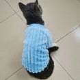 thumbnail image 5 of Frogued Solid Color Winter Flannel Sweater Casual Stripping Cat Dog Clothing Pet Costume (Sky Blue,XL), 5 of 13