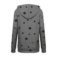 thumbnail image 4 of LUXUR Ladies Sweatshirt Stars Print Pullover Drawstring Hoodies Loose Fit Hooded Tops Long Sleeve Dark Gray S, 4 of 7