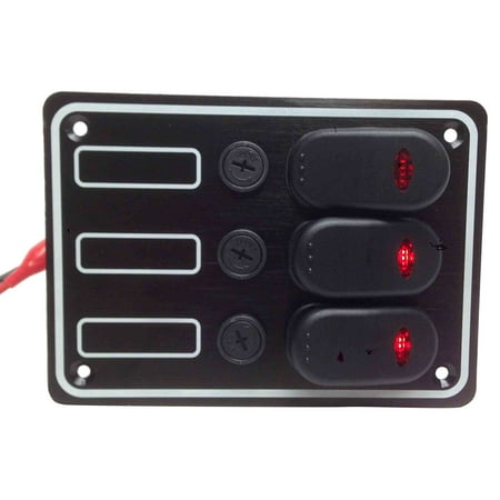 Gang Fuse Panel - Pactrade Marine Boat 3 Gang Auto Fuse Splash Proof Switch Panel with LED ODM