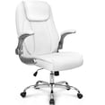 thumbnail image 2 of NEO CHAIR Executive Office Chair, Ergonomic High back Cushioned, Wide White Leather Seat 8 Hours Heavy Duty Design, Flip Up Armrest Computer Desk Chair, White, 2 of 6