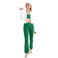 thumbnail image 4 of Jalioing High Waist Leggings for Girls Flare Leg Stretchy Dance Tights Pants Toddler Kids Cute Yoga Leggings, 4 of 7