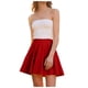 thumbnail image 5 of Faldas de Verano Cortas de la Mujer A-Línea Color Sólido Medio Mini Falda Casual Cintura Elástica, Faldas de Línea a para las Mujeres, 5 of 5