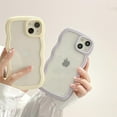 thumbnail image 3 of Compatible with Clear iPhone 15 Case Cute Simple Curly Wave Bumper Case Aesthetic Phone Case for Girls Women Soft TPU Protective Phone Cover-Pink, 3 of 9