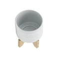 thumbnail image 4 of Sagebrook Home 15350-04 6" TRIBAL PLANTER W/ WOOD STAND, WHITE, 4 of 4