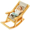 thumbnail image 1 of Modèle de Meubles de Maison de Poupée Miniature Chaise Berçante avec Mini Ornement de Poupée, 1 of 9