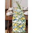 thumbnail image 4 of ERUNPONLY Botanical Lemon Table Runner - 90 Inch Long Watercolor Blue Birds Green Leaves Cotton and Linen Blended Dress Scarves Farmhouse Table Runner for Kitchen Dining, Coffee Table, 13" x 90", 4 of 8
