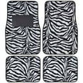 BDK Zebra Car Seat Covers with Floor Mats, Animal Prints 2Tone Split