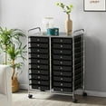 thumbnail image 3 of YEXJ 20 Drawers Rolling Storage Cart Multipurpose Movable Organizer Cart Tools Scrapbook Paper Organizer on Wheels-20-Black, 3 of 9