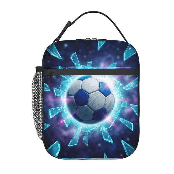 Soccer Ball Lunch Bag Sports Football Large Capacity Tote Bag Reusable Insulated Leakproof Cooler Lunch Box For Work Office Picnic Travel