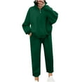 thumbnail image 2 of BVOFAR Women's Tracksuits Two Piece Long Sleeve Zip up Lapel Sweatshirts and Sweatpants Solid Color Casual Sweatsuits with Pockets, 2 of 6