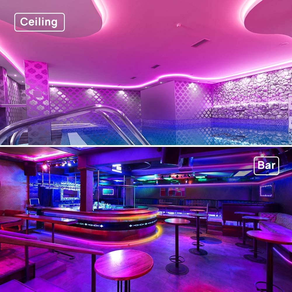 Led Strip Lights,65.6Ft Color Changing Led Strip Lights Music Sync, Bluetooth App Controlled Remote,5050 RGB LED Rope Lights 16Million Color, Led Lights for Bedroom Kitchen TV Party