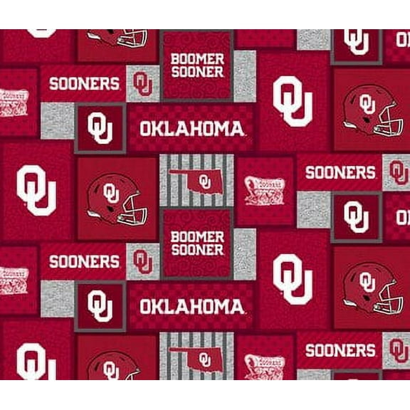 NCAA-Oklahoma OU-1177 College Patch Crafting Fleece, by the yard