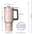 thumbnail image 2 of 40oz Pioneer Flower Floral Print Pattern Insulated Tumbler with Handle, BPA-Free Leak Proof Lid and Straws, Double Wall Vacuum, Hot 12h/Cold 34h, 2 of 6