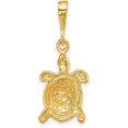 thumbnail image 3 of 10k Yellow Gold Solid Polished Open-Backed Sea Turtle Charm - 29.5mm, 3 of 6
