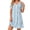 Light Blue Floral, variant on Cotton Nightgowns for Women Henley Button Down Neck Sleepshirts Short Sleeve Night Gowns Floral Sleepwear with Pockets S-XXXL