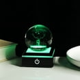 thumbnail image 3 of Crystal Ball Carving 3D Luminous Atmosphere Night Light Creative Desktop Ornament Glass Ball with Light Base, 3 of 6
