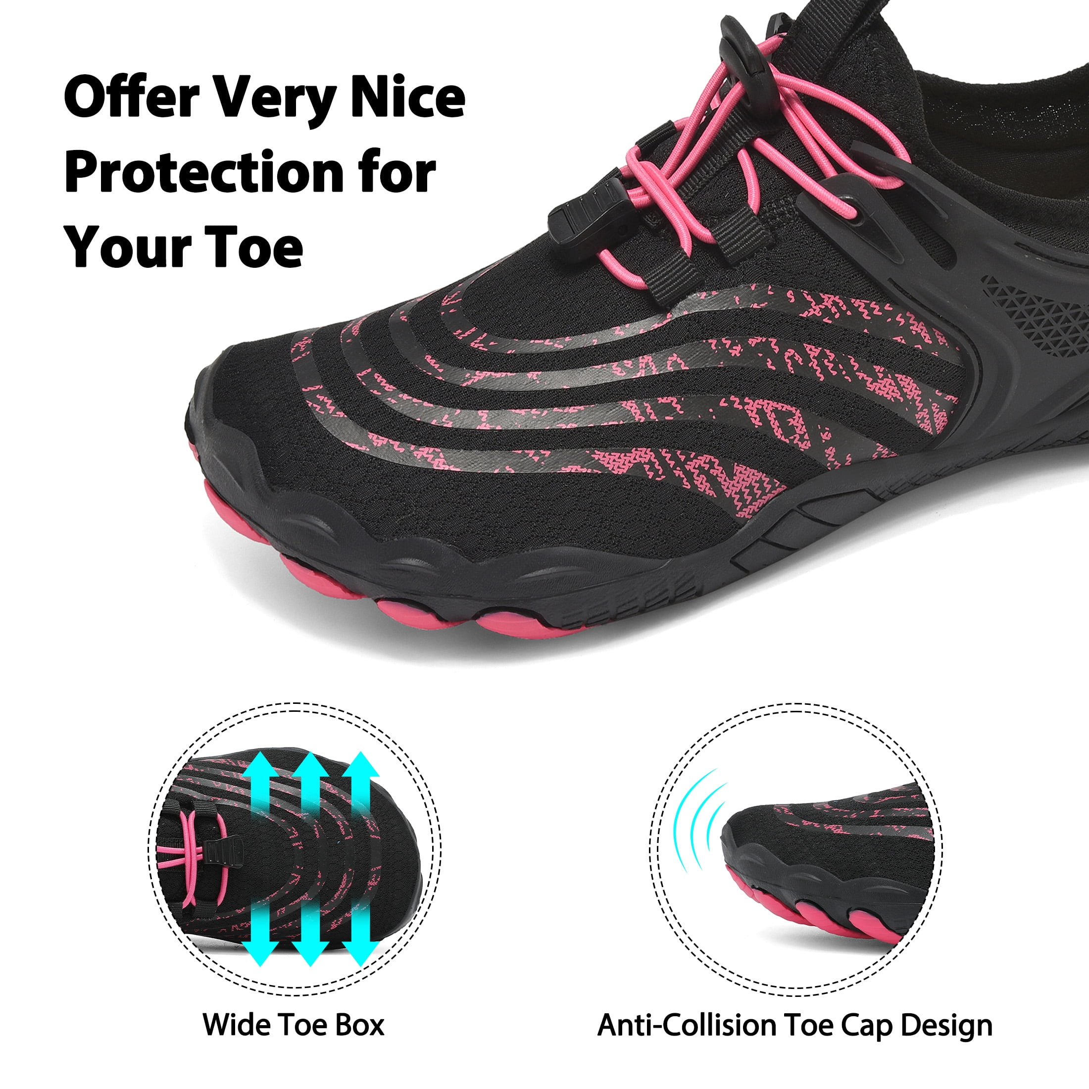 Water Shoes for Women Men Wide Toe Box Quick Dry Barefoot Sport Shoes Lightweight Non Slip Hiking Shoes for Swimming Beach Walking Surfing Yoga