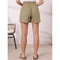 thumbnail image 3 of DARING DIVA Women's Elastic High Waisted Drawstring Shorts with Pockets Large Khaki, 3 of 6