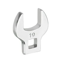 Uxcell Drive Crowfoot Wrench 3/8 Inch 19mm Metric Flare Nut Wrench CR-V Steel Electroplating Open End Crowfoot Wrench for Automotive Repair Mechanics, Bright Silver