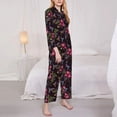 thumbnail image 3 of Hirioo Flowers And Humming Bird1 for Women's Pajama Sets 2 Piece Pjs Women's Long-Sleeved Pajama Set Button Down Sleepwear,S-XXL-Medium, 3 of 7