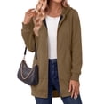 thumbnail image 2 of MOSHU Women Zip Up Hoodies Long Sleeve Cotton Fleece Sweatshirts for Women Casual Hooded Jackets Fall Tops with Pockets, 2 of 10