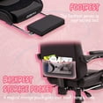 thumbnail image 6 of GOOSEA Gaming Chair with Cat Ears, Massage Lumbar & Footrest - Ergonomic Reclining Computer Chair for Girls, 290LBS, Black, 6 of 10