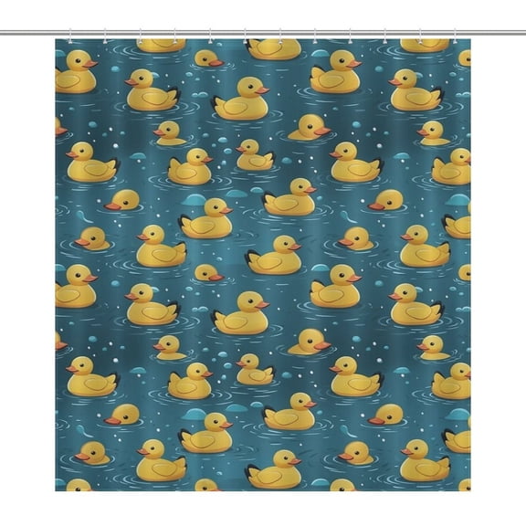 Bunch of Rubber Ducks Shower Curtain Modern Home Bathroom Bathtub Decor Waterproof Fabric with Hooks