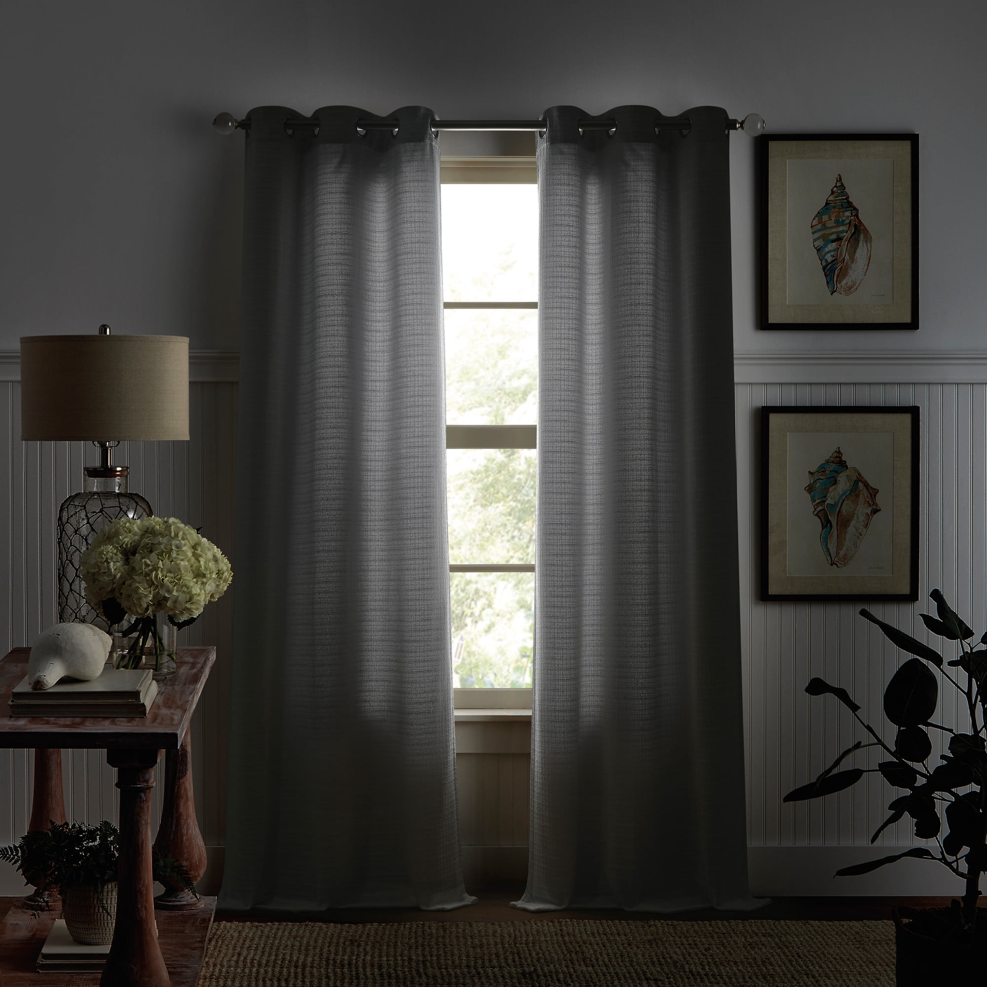 Martha Stewart Sutter Room Darkening Curtain Panel Pair, Lined, Sand, Grommet, Indoor, Adult, 2 Piece Set, 37" x 84"