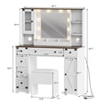 thumbnail image 4 of Makeup Vanity Table with Lights and Stool - Vanity Desk with Charging Station, 6 Drawers & Cabinets - White, 4 of 7