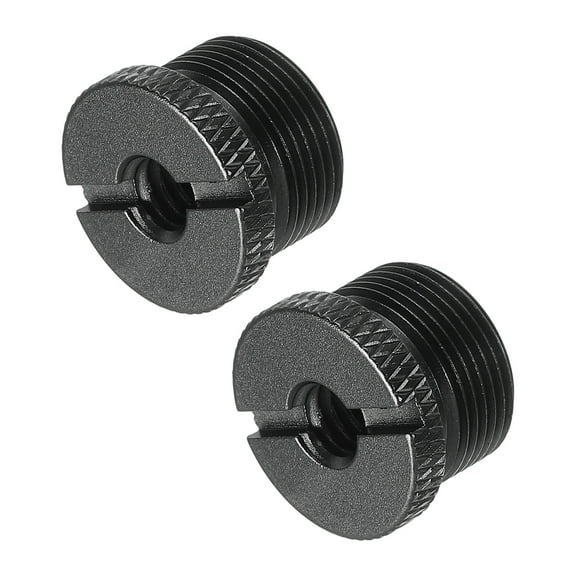 Uxcell Mic Stand Adapter 1/4 Female to 5/8 Male Aluminum Alloy Mic Screw Adapter for Tripod Stand Black 2 Pack