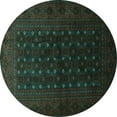 thumbnail image 1 of Ahgly Company Machine Washable Indoor Round Persian Turquoise Blue Traditional Area Rugs, 6' Round, 1 of 4