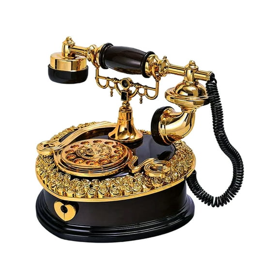 Vintage Decor Telephone Music Box Creative Ornament