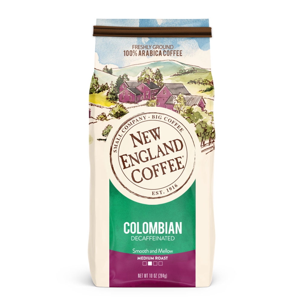 New England Coffee Colombian Decaf Ground Coffee, 10 oz