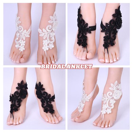 

Bridal Lace Anklet Barefoot Sandals Beach Wedding Accessories for Women