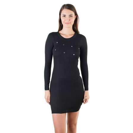 Bodycon Sweater Dress with Small Metal Rings