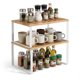 thumbnail image 1 of SONGMICS Organizadores de Cocina, Juego de 4 Estantes de Cocina, Apilables, Expandibles, Blanco y Natural MKCS010N01V1, 1 of 9