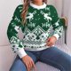 thumbnail image 5 of Suéter de punto navideño de cuello redondo de moda para mujer, suéteres casuales de manga larga con estampado de ciervos para otoño e invierno 2024, 5 of 5