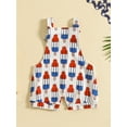 thumbnail image 4 of Hirigin 4th of July Baby Boy Girl Outfit Stars Stripes Romper Fourth of July Overalls 3 6 12 18 24 Months Memorial Day Clothes, 4 of 7