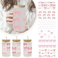 BestCute Bow Rub On Transfers Decorative Stickers,UV DTF Transfer Cup