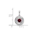 thumbnail image 2 of 1/3 Carat (Ctw) Garnet Circle Pendant Necklace in 14K White Gold with Chain and Diamonds, 2 of 4