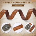 thumbnail image 3 of WHIPPY Men's Western Cowboy Belts for Women Cowgirl Belt Western Leather Belts for Jeans, 3 of 6