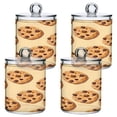 thumbnail image 2 of 2 Pack Qtip Holder Dispenser Chocolate Cookies Clear Plastic Storage Apothecary Jars for Cotton Swabs Balls Pads Floss, 2 of 7