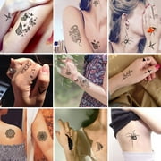 Yazhiji 49 Sheets Flower Temporary Tattoos Sticker Large Sexy Flowers Butterfly Snake Waterproof Half Arm Fake Tattoo Sticker