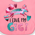 thumbnail image 4 of Inktastic I Love My Gigi Pink and Blue Fox with Hearts Boys or Girls Baby Bib, 4 of 4