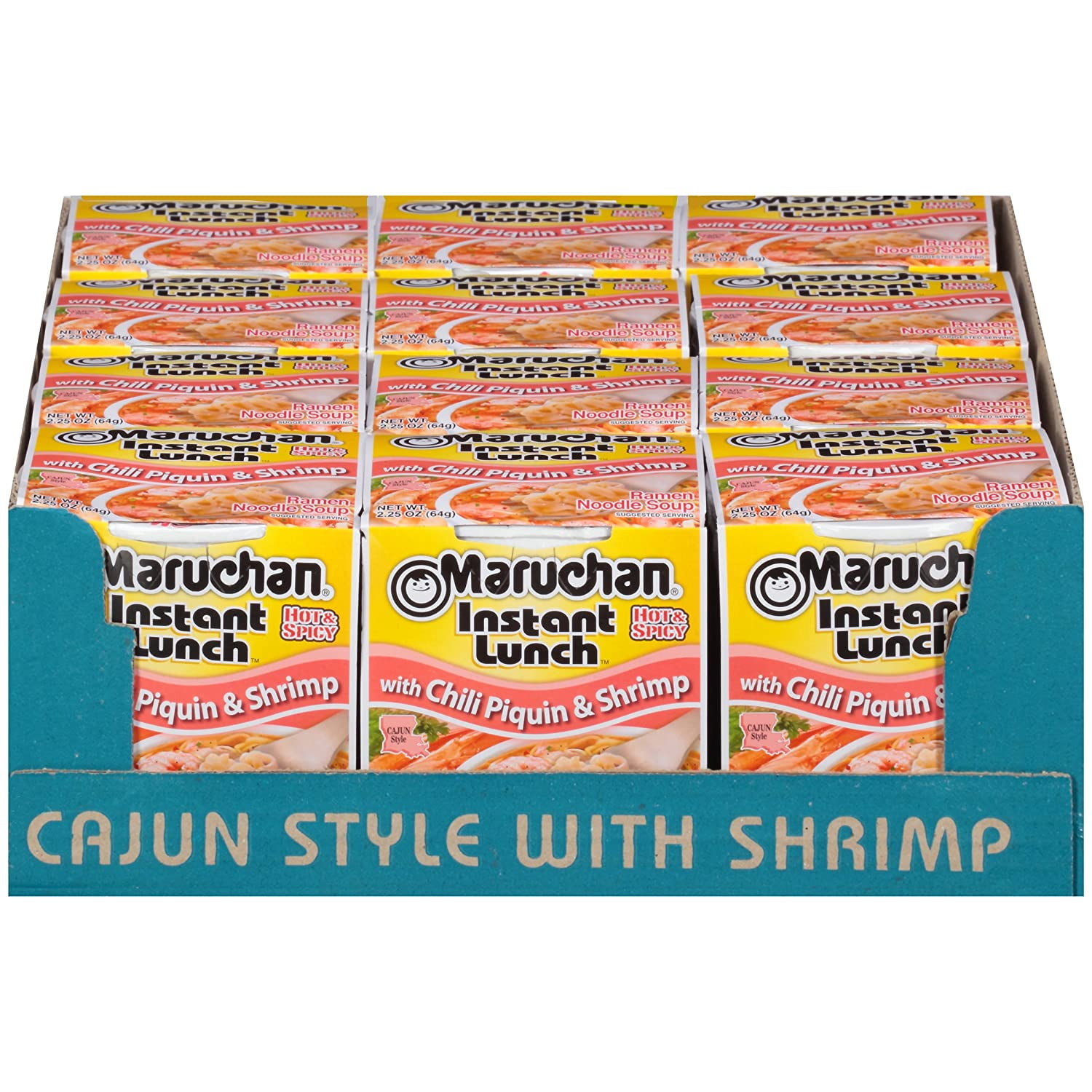 Maruchan Instant Lunch Chili Piquin & Shrimp, 2.25 Oz, Pack of 12