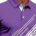 thumbnail image 4 of Men's Golf Polo Shirt, Moisture-Wicking Quick Dry, Short Sleeve Printed Purple, 4 of 5