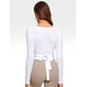thumbnail image 2 of Remera INGIA de manga larga con escote en V y diseño cruzado con lazo blanca XL, 2 of 5