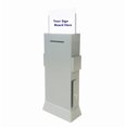 thumbnail image 1 of FixtureDisplays® Silver Gray Metal Ballot Box w/ Side Pockets, Lockable, 17 x 8.7 Header, Floorstanding - Matte Grey Unique Lock/Keys 119577 Free Shipping!, 1 of 5