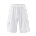 thumbnail image 6 of cllios Men's Linen Shorts Summer Casual Shorts Gym Beach Cargo Shorts with Multi Pockets Gifts for Men White,XL, 6 of 6