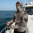 thumbnail image 4 of Havenx Men's Sun Protection Fishing Shirts Camo Long Sleeve Hoodie with Mask Hooded Uv Upf 50+ Rash Guard Sun Protection Cooling Lightweight Outdoor Hiking Swim Clothing,Dark Gray M, 4 of 6